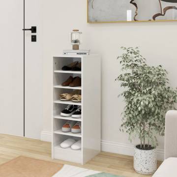 High Gloss White Shoe Cabinet - 31.5x35x92 cm - Hipomarket