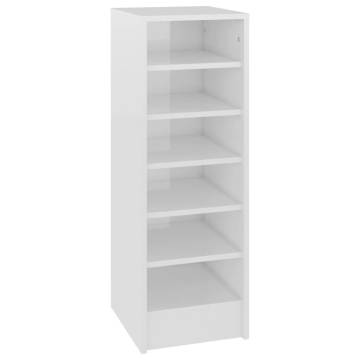 High Gloss White Shoe Cabinet - 31.5x35x92 cm - Hipomarket