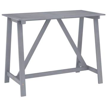 Stylish Garden Bar Table Grey - 140x70 cm Solid Acacia Wood