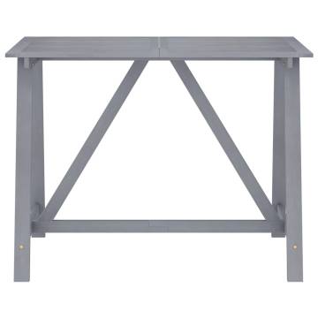 Stylish Garden Bar Table Grey - 140x70 cm Solid Acacia Wood