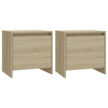 Elegant Sonoma Oak Bedside Cabinets - 2 pcs | HipoMarket UK