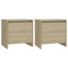 Elegant Sonoma Oak Bedside Cabinets - 2 pcs | HipoMarket UK