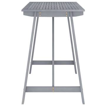 Stylish Garden Bar Table Grey - 140x70 cm Solid Acacia Wood