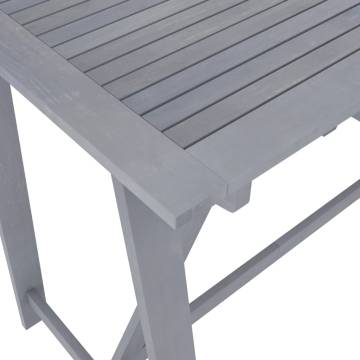 Stylish Garden Bar Table Grey - 140x70 cm Solid Acacia Wood