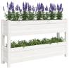 Planter White Solid Pine 112x25x66 cm - Stylish Outdoor Decor