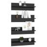 High Gloss Grey Wall Shelf - 2 pcs | Stylish Storage Solution