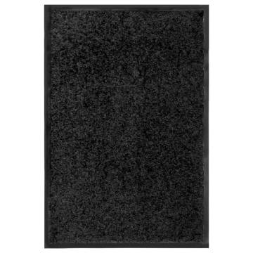 Washable Black Doormat 40x60 cm - Indoor & Outdoor Use