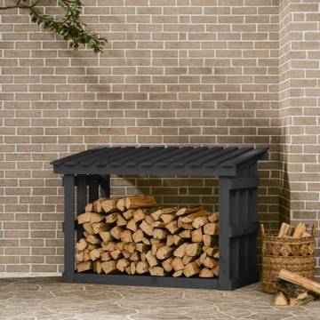 Firewood Rack Grey 108x64.5x77 cm - Solid Pine Wood Storage