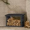 Firewood Rack Grey 108x64.5x77 cm - Solid Pine Wood Storage