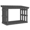 Firewood Rack Grey 108x64.5x77 cm - Solid Pine Wood Storage