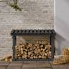 Firewood Rack Grey 108x64.5x77 cm - Solid Pine Wood Storage