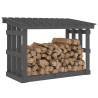 Firewood Rack Grey 108x64.5x77 cm - Solid Pine Wood Storage