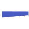 5-Panel Wind Screen Fabric 600x80 cm - Azure Blue | Hipomarket