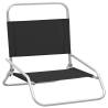 Folding Beach Chairs 2 pcs - Durable Black Fabric | HipoMarket