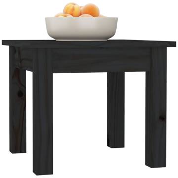 Elegant Black Coffee Table - Solid Pine Wood 35x35x30 cm