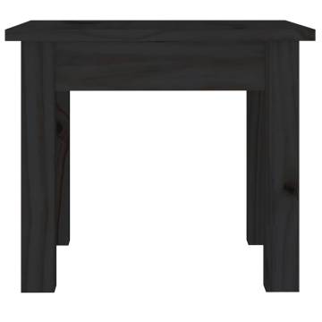 Elegant Black Coffee Table - Solid Pine Wood 35x35x30 cm