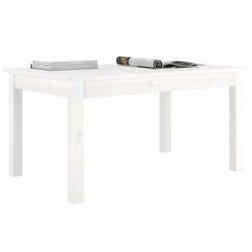 Elegant White Coffee Table - Solid Pine Wood 80x50x40 cm