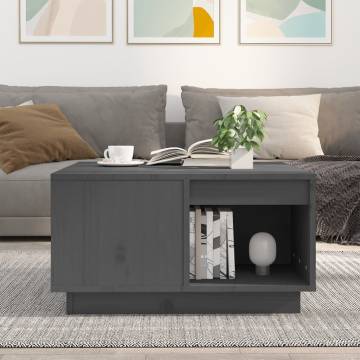 Stylish Grey Coffee Table - Solid Pine Wood | HipoMarket