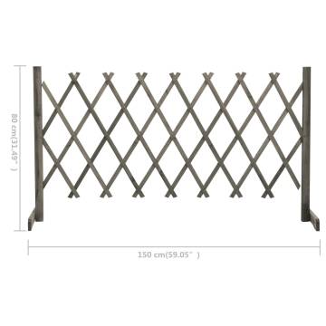 Garden Trellis Fence Grey 150x80 cm | Solid Firwood Panel