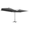 Double Parasol with Steel Pole 250x250 cm - Anthracite Shade