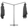 Double Parasol with Steel Pole 250x250 cm - Anthracite Shade