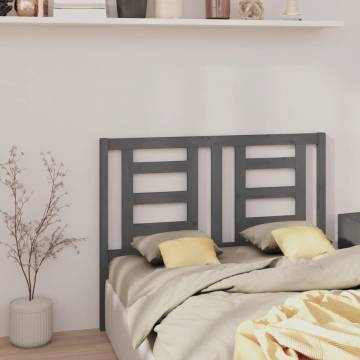 Grey Bed Headboard | Solid Pine Wood | 146x4x100 cm