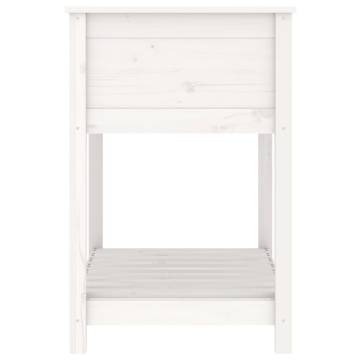 Planter with Shelf - White Solid Pine | 82.5x54x81 cm