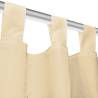 Micro-Satin Curtains 140x175 cm Beige - 2 pcs with Loops