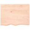 Wall Shelf 80x60 cm - Untreated Solid Wood Oak | HiPoMarket