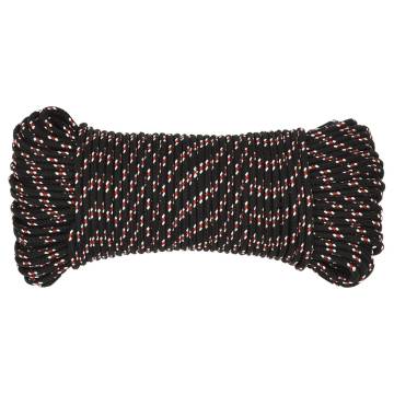 Boat Rope Black 5mm - 25m Polypropylene for Sailing & Boating