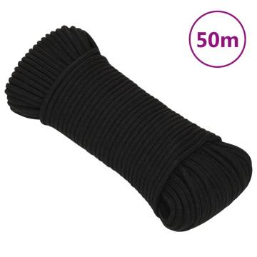 Durable Work Rope Black 5mm 50m Polyester for All Uses