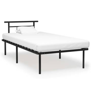 Elegant Black Metal Bed Frame 100x200 cm | Hipo Market