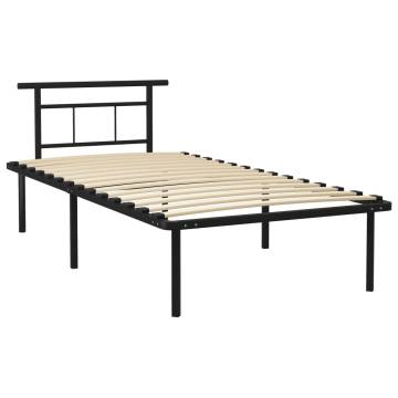 Elegant Black Metal Bed Frame 100x200 cm | Hipo Market