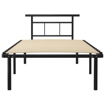 Elegant Black Metal Bed Frame 100x200 cm | Hipo Market