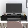 Monitor Stand Black 70x27.5x15 cm Solid Wood Pine Colour black Size 70 x 27.5 x 15 cm 