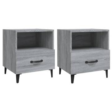 Stylish Grey Sonoma Bedside Cabinets - 2 pcs | Hipomarket UK