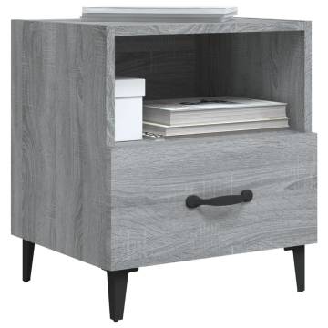 Stylish Grey Sonoma Bedside Cabinets - 2 pcs | Hipomarket UK