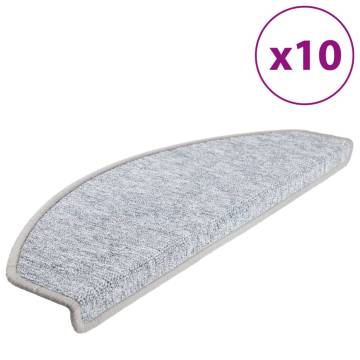 Stair Mats 10 pcs Light Grey 65x24x4 cm - Non-Slip & Washable