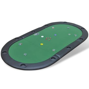 10-Player Foldable Poker Tabletop - Green | Hipo Market UK