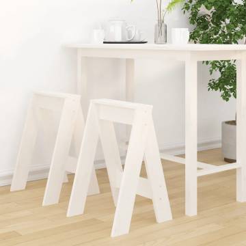 Stools 2 pcs White Solid Wood Pine | Hipomarket UK