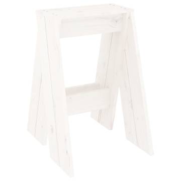 Stools 2 pcs White Solid Wood Pine | Hipomarket UK