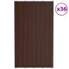 Roof Panels 36 pcs Galvanised Steel Brown 80x45 cm Colour brown Size 80 x 45 cm Quantity in Package 36 