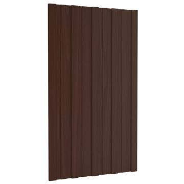 Galvanised Steel Roof Panels - 36 pcs Brown 80x45 cm | Hipomarket