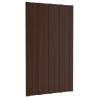 Galvanised Steel Roof Panels - 36 pcs Brown 80x45 cm | Hipomarket