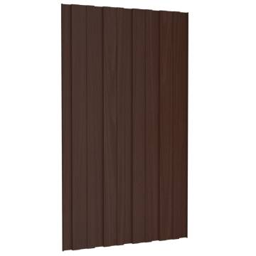 Galvanised Steel Roof Panels - 36 pcs Brown 80x45 cm | Hipomarket