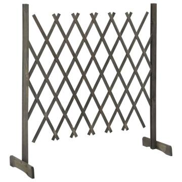 Garden Trellis Fence Grey - 120x90 cm Solid Firwood