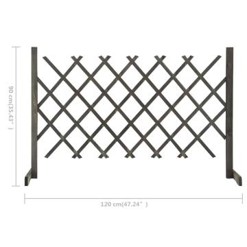 Garden Trellis Fence Grey - 120x90 cm Solid Firwood