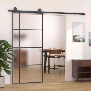 Sliding Door Frosted ESG Glass & Aluminium 90x205 cm - Black