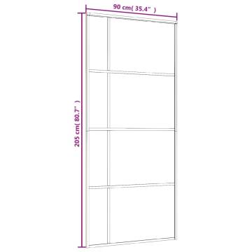 Sliding Door Frosted ESG Glass & Aluminium 90x205 cm - Black