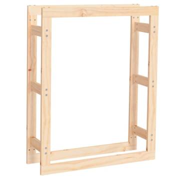 Solid Pine Firewood Rack 80x25x100 cm - Hipo Market